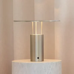 Piet Hein LED-Tischleuchte Tempel280, silber, Höhe 24,5 cm
