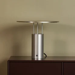 Piet Hein LED-Tischleuchte Tempel280, silber, Höhe 24,5 cm
