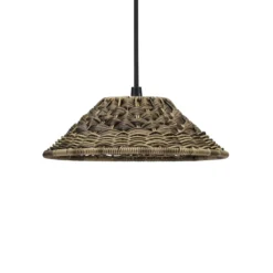 PR Home Außenhängelampe Lisen, braun, Stecker, Ø 27 cm