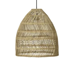 PR Home Außenhängelampe Maja, Rattan, Ø 36 cm, Stecker, IP44
