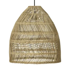 PR Home Außenhängelampe Maja, Rattan, Ø 53 cm, Stecker, IP44
