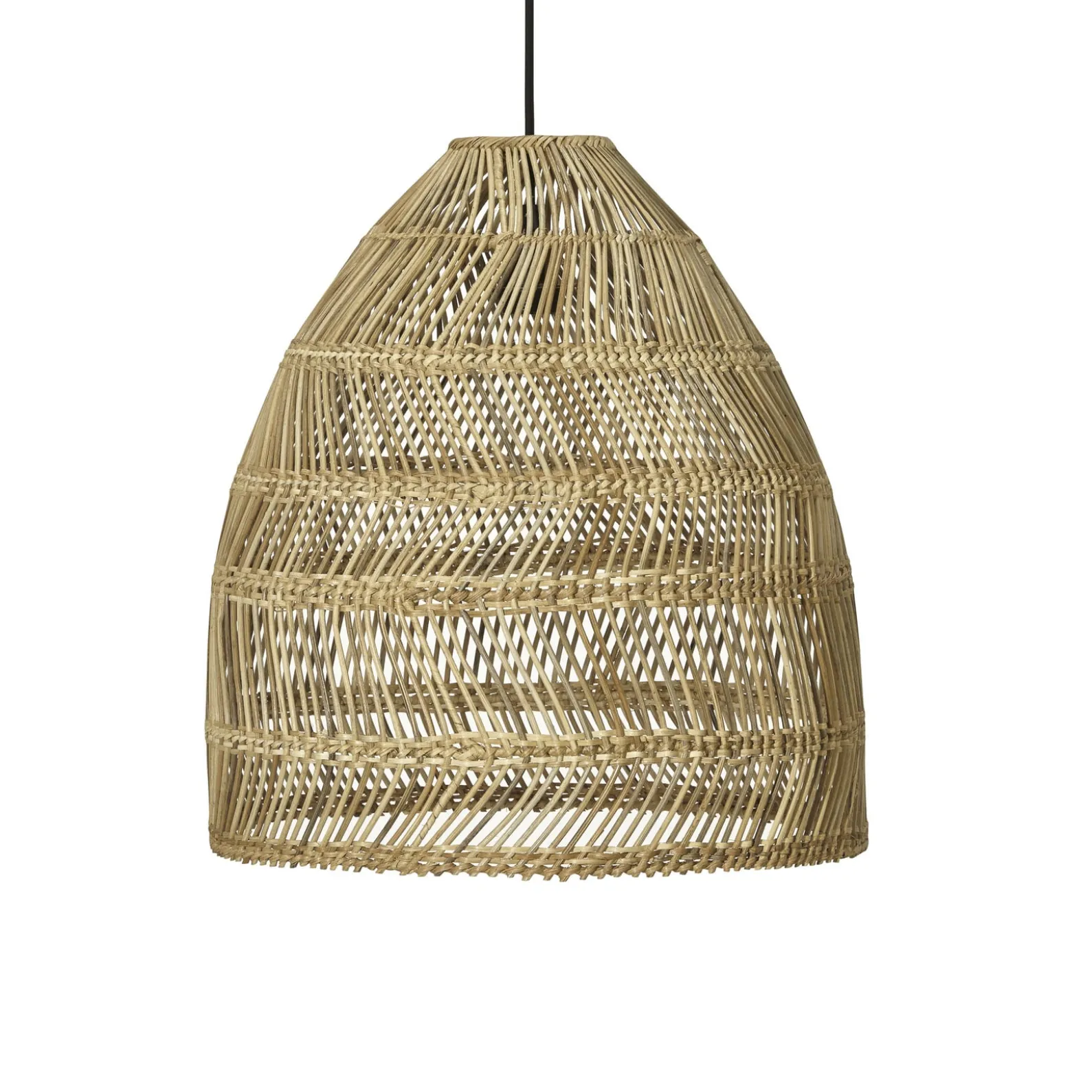 PR Home Außenhängelampe Maja, Rattan, Ø 45 cm, Stecker, IP44