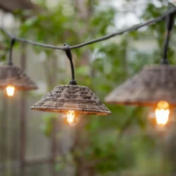 PR Home Außenlichterkette Lisen, Rattanoptik, 5-flammig