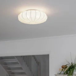 PR Home Deckenleuchte Plafond, Leinentextil, Ø 42 cm, weiß