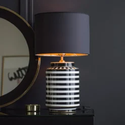 PR Home Gatsby Tischleuchte, Ø 30 cm, Keramik/Textil