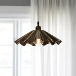 PR Home Hängelampe Aira, messingfarben geölt, Ø 41 cm Metall
