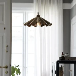 PR Home Hängelampe Aira, messingfarben geölt, Ø 41 cm Metall