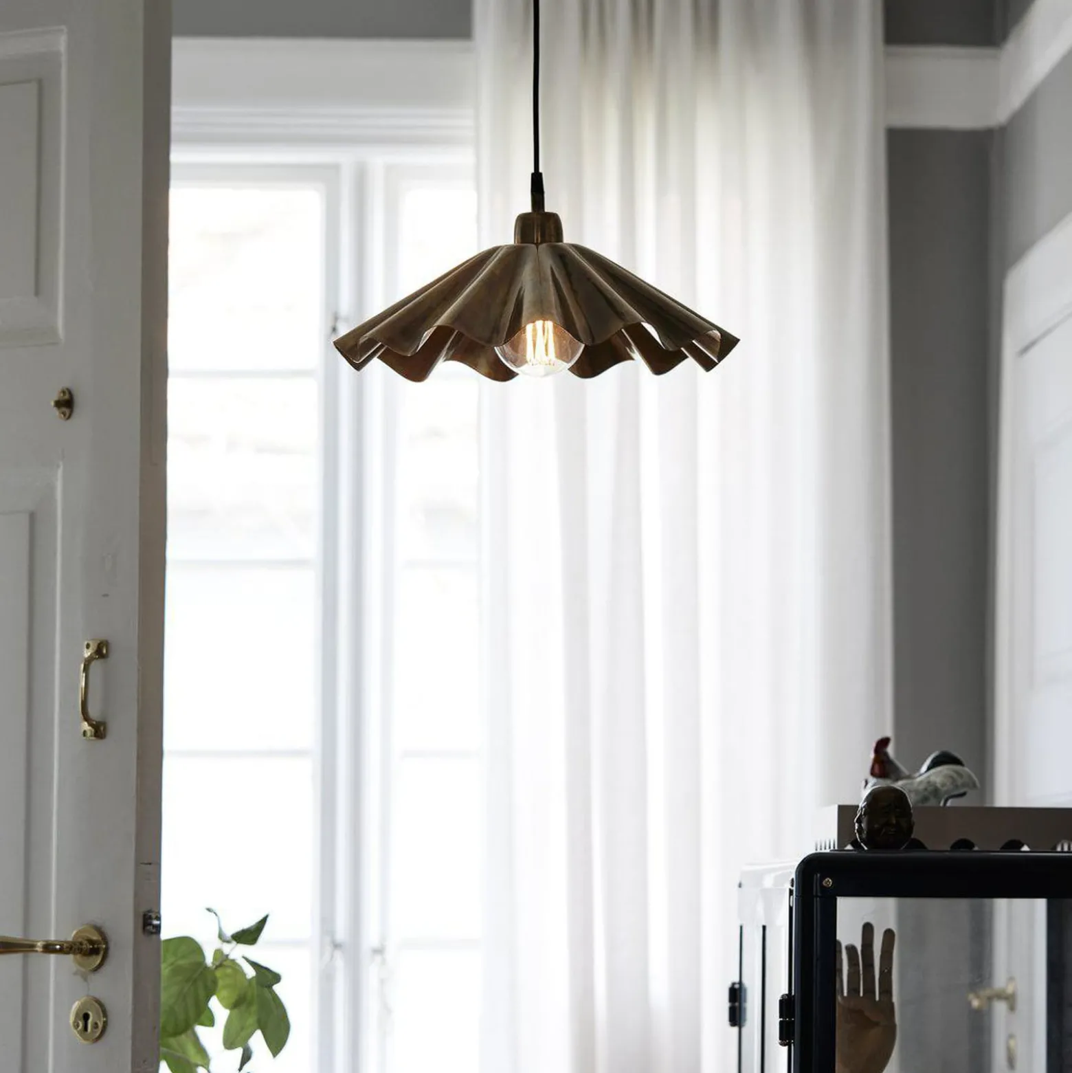 PR Home Hängelampe Aira, messingfarben geölt, Ø 41 cm Metall