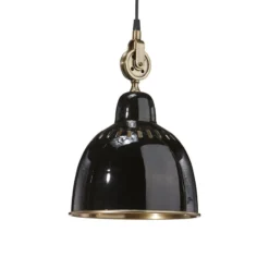 PR Home Hängelampe Cleveland, Ø 23 cm, schwarz/messing