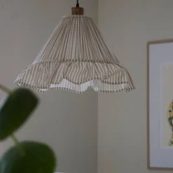 PR Home Hängelampe Estrid, beige, Stoff, Ø 40 cm, E27
