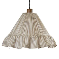 PR Home Hängelampe Estrid, beige, Stoff, Ø 40 cm, E27