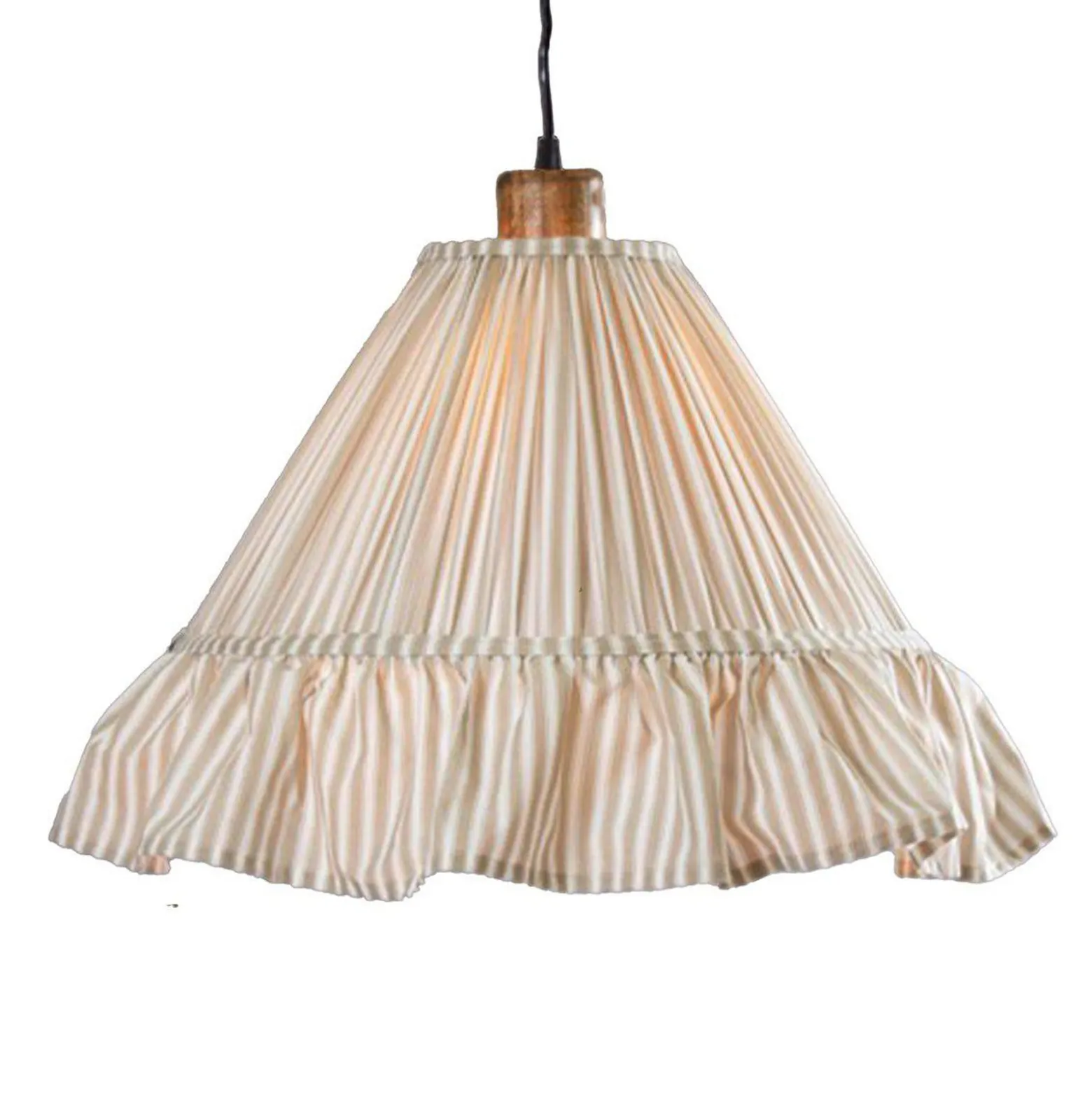 PR Home Hängelampe Estrid, beige, Stoff, Ø 40 cm, E27