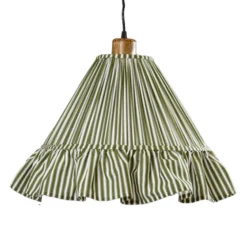 PR Home Hängelampe Estrid, moosgrün, Stoff, Ø 40 cm, E27