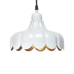 PR Home Hängelampe Wells Small, weiß/gold, Ø 24 cm, Stecker