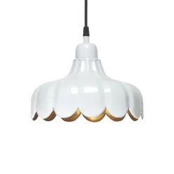 PR Home Hängelampe Wells Small, weiß/gold, Ø 24 cm, Stecker