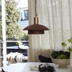 PR Home Hängeleuchte Bolton, Ø 45 cm, rostfarben, Metall