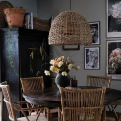 PR Home Hängeleuchte Cebu, Ø 57 cm, Lampakanay-Schirm, IP20