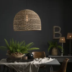 PR Home Hängeleuchte Cebu, Ø 46 cm, Lampakanay-Schirm, IP20