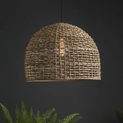 PR Home Hängeleuchte Cebu, Ø 46 cm, Lampakanay-Schirm, IP20