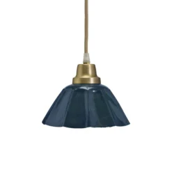 PR Home Hängeleuchte Ester, blau, Ø 17 cm, Stecker, E27