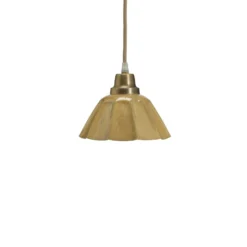 PR Home Hängeleuchte Ester, gelb, Ø 17 cm, Eisen, Stecker