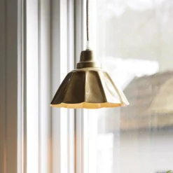 PR Home Hängeleuchte Ester, gelb, Ø 17 cm, Eisen, Stecker
