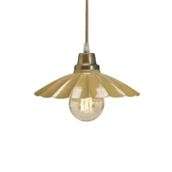 PR Home Hängeleuchte Ester, gelb, Ø 24 cm, Eisen, Stecker