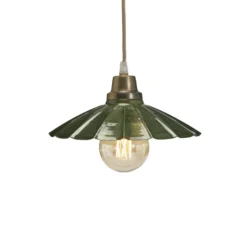 PR Home Hängeleuchte Ester, grün, Ø 24 cm, Eisen, Stecker