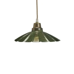PR Home Hängeleuchte Ester, grün, Ø 24 cm, Eisen, Stecker