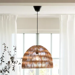 PR Home Hängeleuchte Lace, Rattanschirm, Ø 46 cm