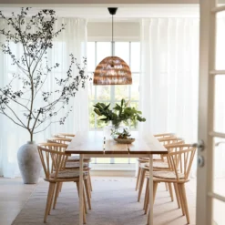 PR Home Hängeleuchte Lace, Rattanschirm, Ø 46 cm