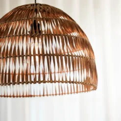 PR Home Hängeleuchte Lace, Rattanschirm, Ø 37 cm