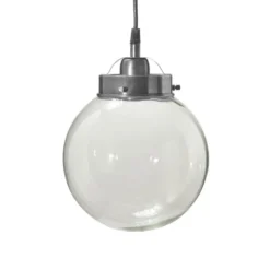 PR Home Hängeleuchte Normandy, Ø 20 cm, silber antik, Glas