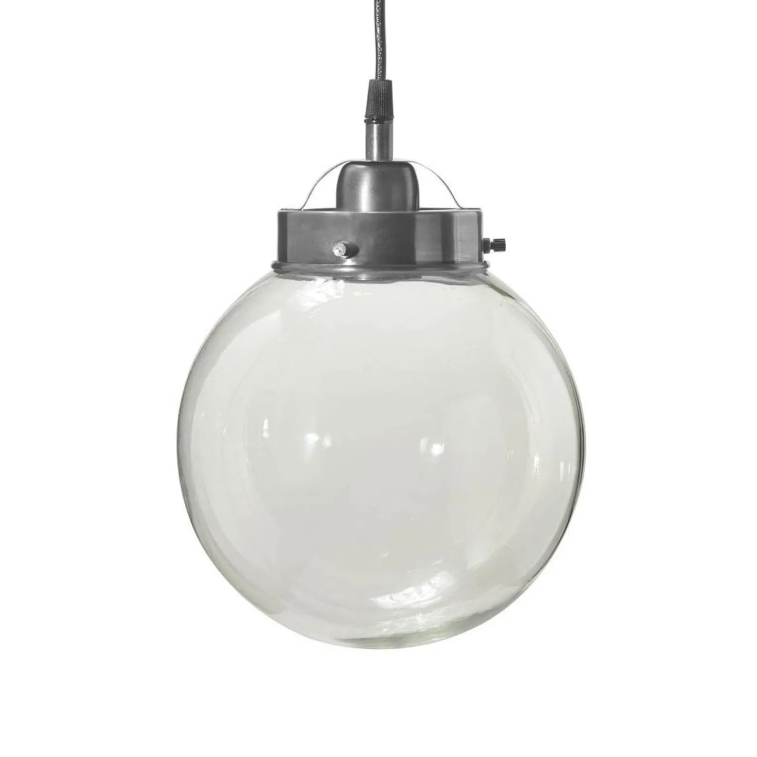 PR Home Hängeleuchte Normandy, Ø 20 cm, silber antik, Glas
