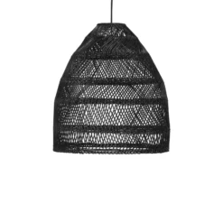 PR Home Maja Hängelampe Rattan schwarz, Ø 36,5 cm