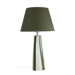PR Home Tischlampe Leya, grün/weiß, Höhe 54 cm, Metall/Stoff