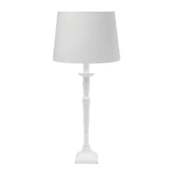 PR Home Tischlampe Salong Sofia Lin, weiß 55 cm Stoff/Metall