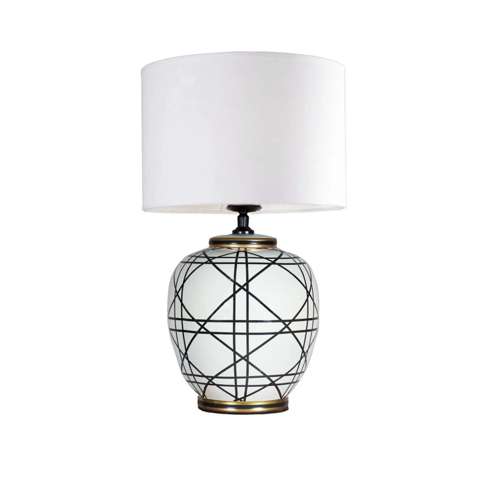 PR Home Tischleuchte New York, weiß, Höhe 61 cm, Keramik
