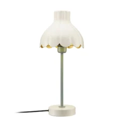 PR Home Tischleuchte Wera, creme/grün, Höhe 47 cm, Metall