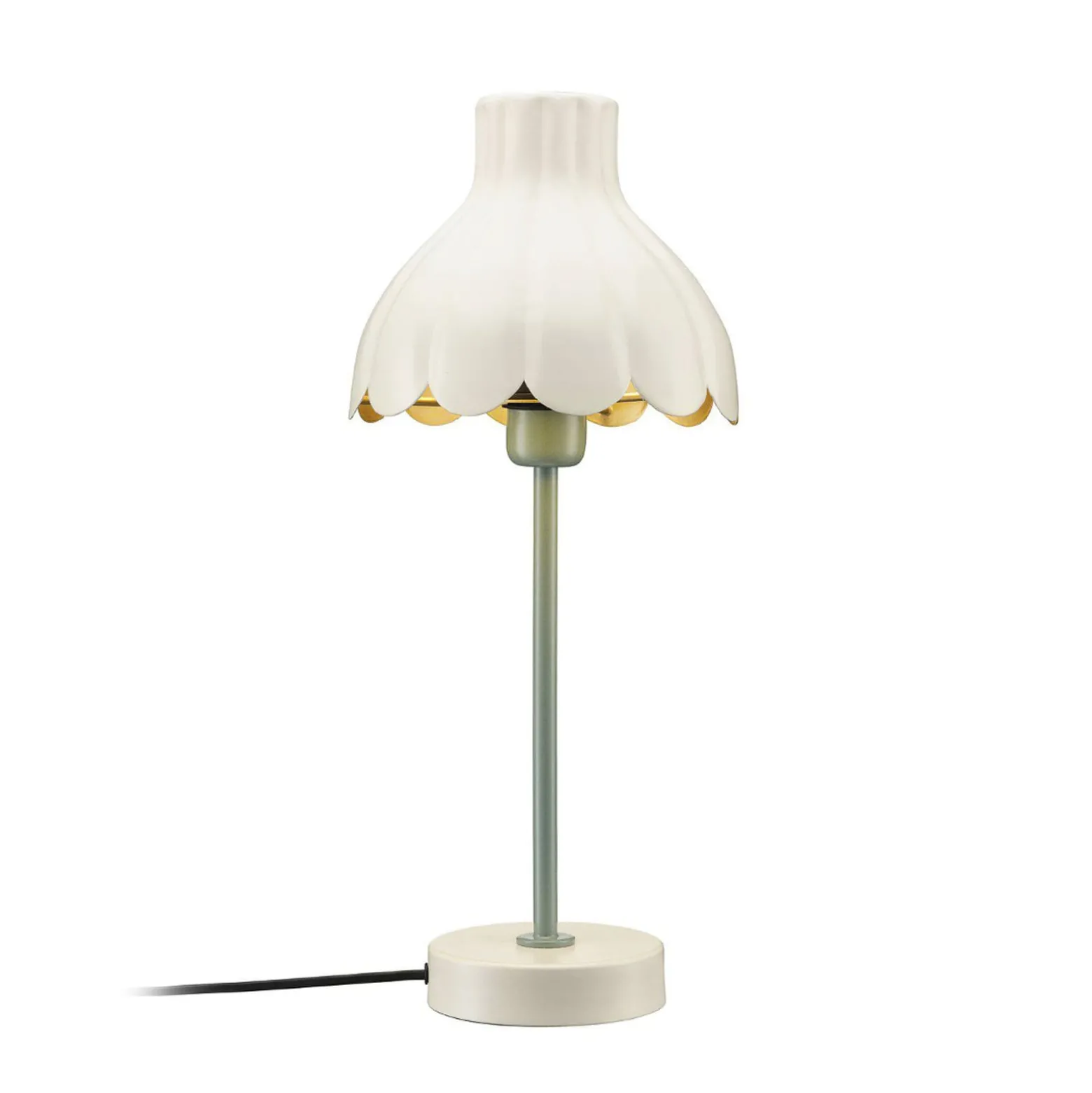 PR Home Tischleuchte Wera, creme/grün, Höhe 47 cm, Metall