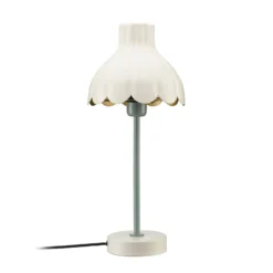 PR Home Tischleuchte Wera, creme/grün, Höhe 47 cm, Metall
