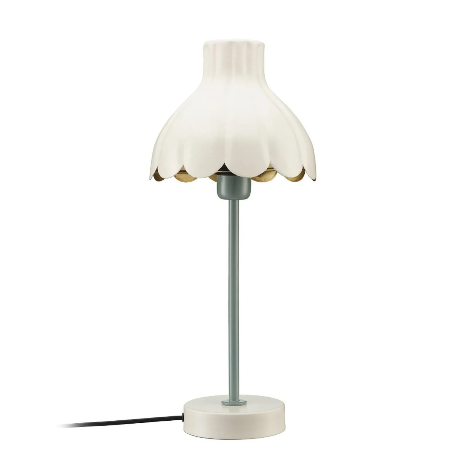 PR Home Tischleuchte Wera, creme/grün, Höhe 47 cm, Metall