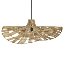PR Home Wella Hängelampe Rattanschirm Wellenform