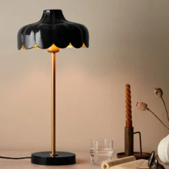 PR Home Wells Tischlampe schwarz/gold