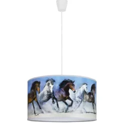Print-Hängeleuchte Horses