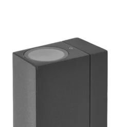Prios Außenwandleuchte Tetje, schwarz, eckig, Sensor, 2er