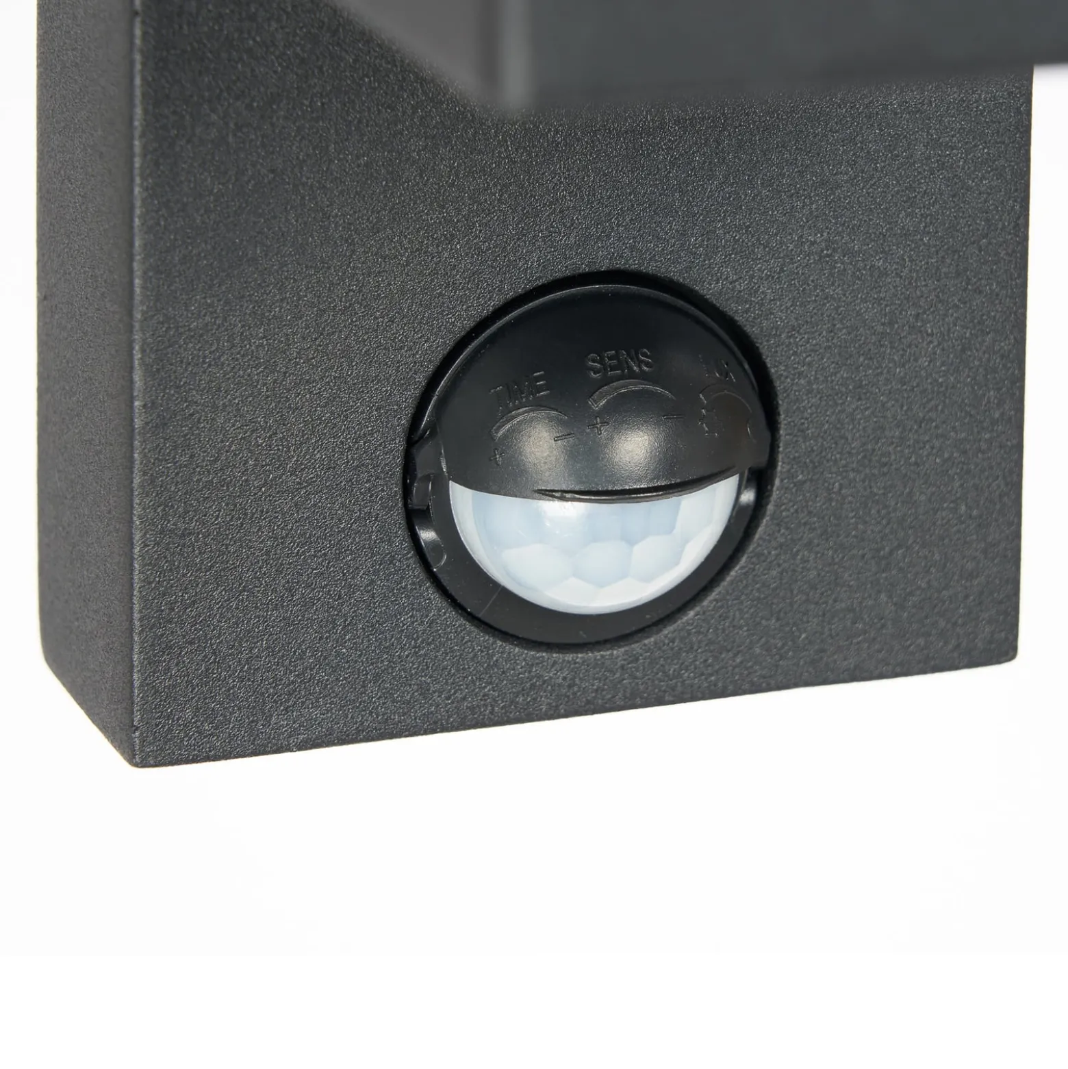 Prios Außenwandleuchte Tetje, schwarz, eckig, Sensor, 2er