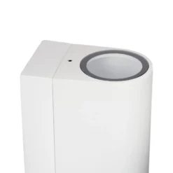 Prios Außenwandleuchte Tetje, weiß, rund, Sensor, 2er-Set