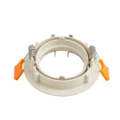 Prios Deckeneinbauleuchte Fibur, beige, Zink, Ø 8,2 cm