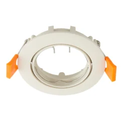 Prios Deckeneinbauleuchte Fibur, beige, Zink, Ø 8,2 cm, 3er